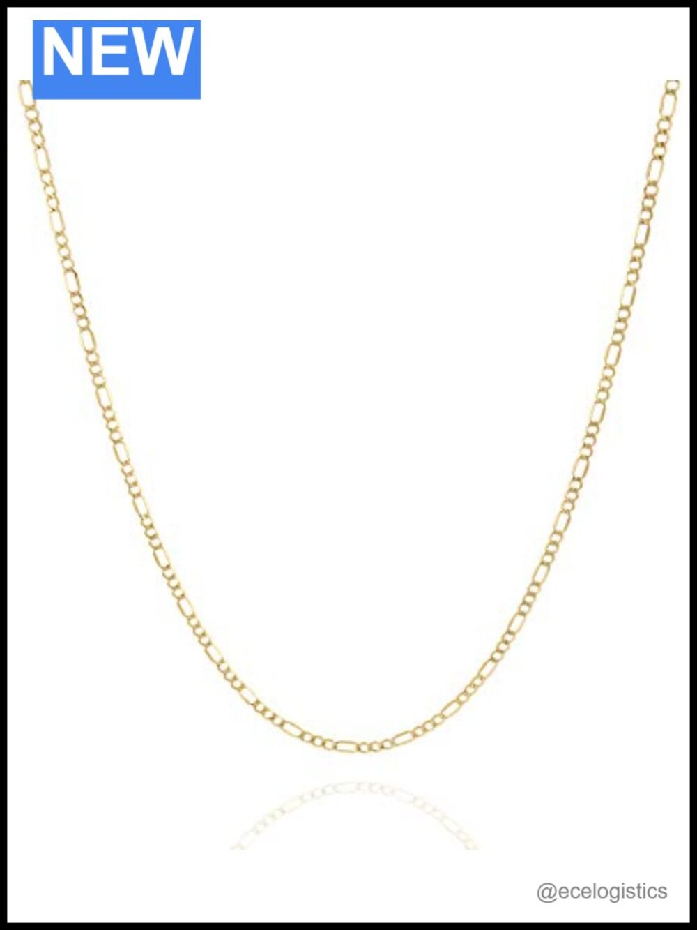 14K Solid Gold Filled Figaro Chain Necklace 3.7mm 22in Lobster Clasp
